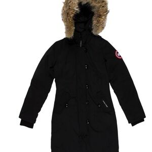 Canada Goose Black Long Parka with Fur-Trim Hood